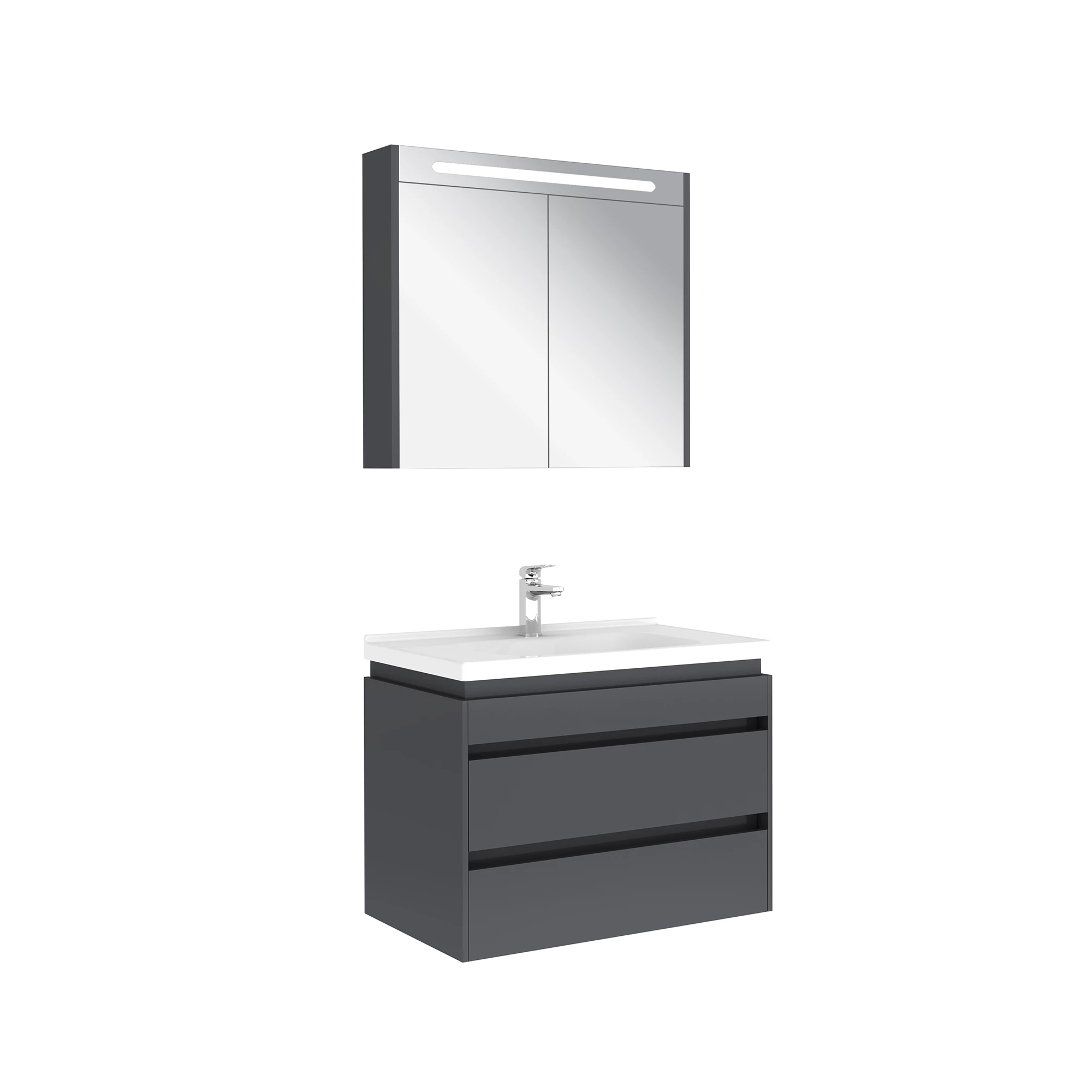 Idea 2.0 Badschrankset Anthrazit