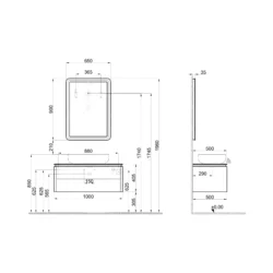 Lotus Badschrankset Mattweiss/Mattpolsandro – Bild 4