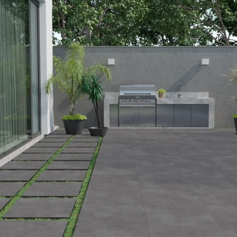 Ark Anthrazit Terrassenplatten 2cm - 80x80